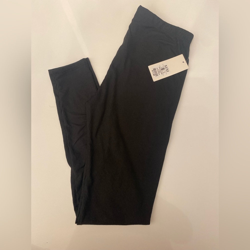 Black Ribbed Leggings
